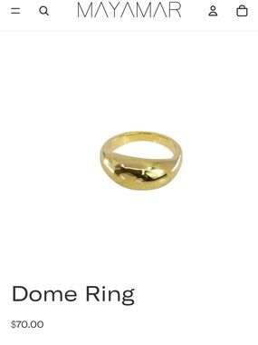 MAYAMAR Dome Ring 24K Gold- plated 🌟🌟 + CLEANING KIT in black INVICTA POUCH🌟🌟